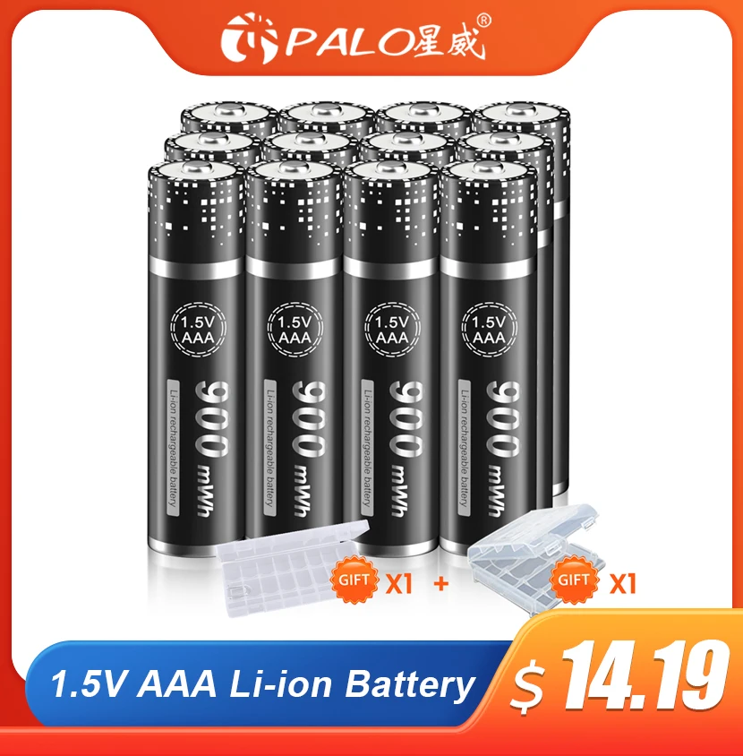 PALO 4-20pcs 1.5V Li-ion AAA Rechargeable Battery AAA Lithium Battery 900mWh 1.5V AAA Rechargeable Batteries for mouse toy car
PALO 4-20pcs 1.5V Li-ion AAA Rechargeable Battery AAA Lithium Battery 900mWh 1.5V AAA Rechargeable Batteries for mouse toy car