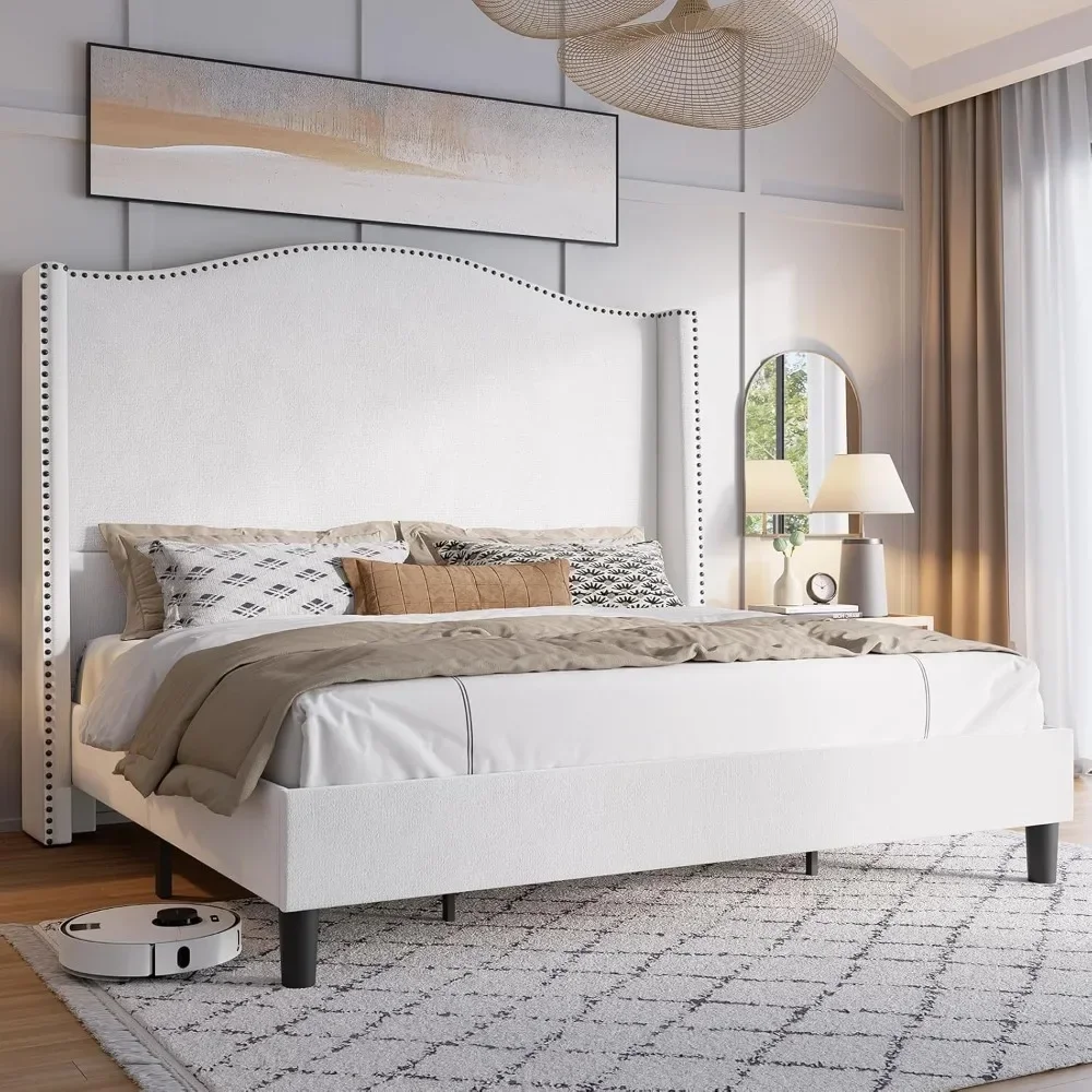 Bed Frame 53" Tall Headboard Velvet Upholstered Tufted Wingback Bed/No Box Spring Needed/Easy Assembly
Bed Frame 53" Tall Headboard Velvet Upholstered Tufted Wingback Bed/No Box Spring Needed/Easy Assembly