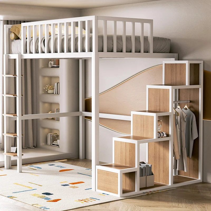 Bed Empty Duplex Second Floor Bed Elevated Attic Bed Wrought Iron Children's Household Bold Thickened Lower Table Combination Si
Bed Empty Duplex Second Floor Bed Elevated Attic Bed Wrought Iron Children's Household Bold Thickened Lower Table Combination Si