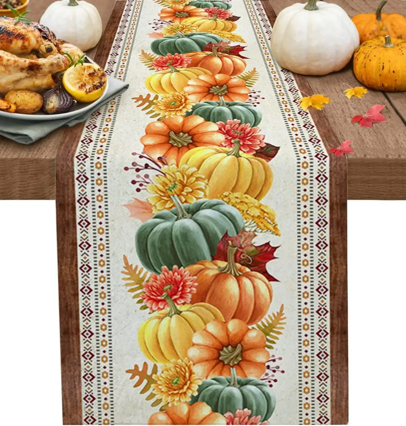 Southwest Aztec Fall Harvest Pumpkins Flower Table Runner Party Decor Reusable Kitchen Dining Table Runner Thanksgiving Decor
Southwest Aztec Fall Harvest Pumpkins Flower Table Runner Party Decor Reusable Kitchen Dining Table Runner Thanksgiving Decor