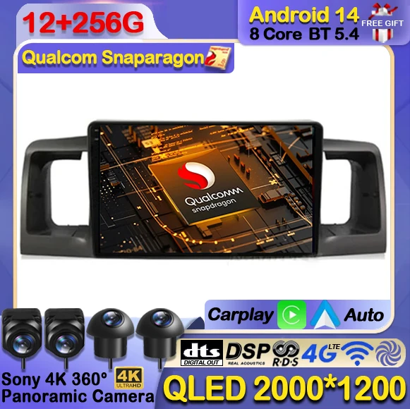 Android 14 Car Radio For Toyota Corolla E120 E 120 BYD F3 2007 - 2011 Multimedia Video Player 4G WIFI Wireless Carplay Auto QLED
Android 14 Car Radio For Toyota Corolla E120 E 120 BYD F3 2007 - 2011 Multimedia Video Player 4G WIFI Wireless Carplay Auto QLED