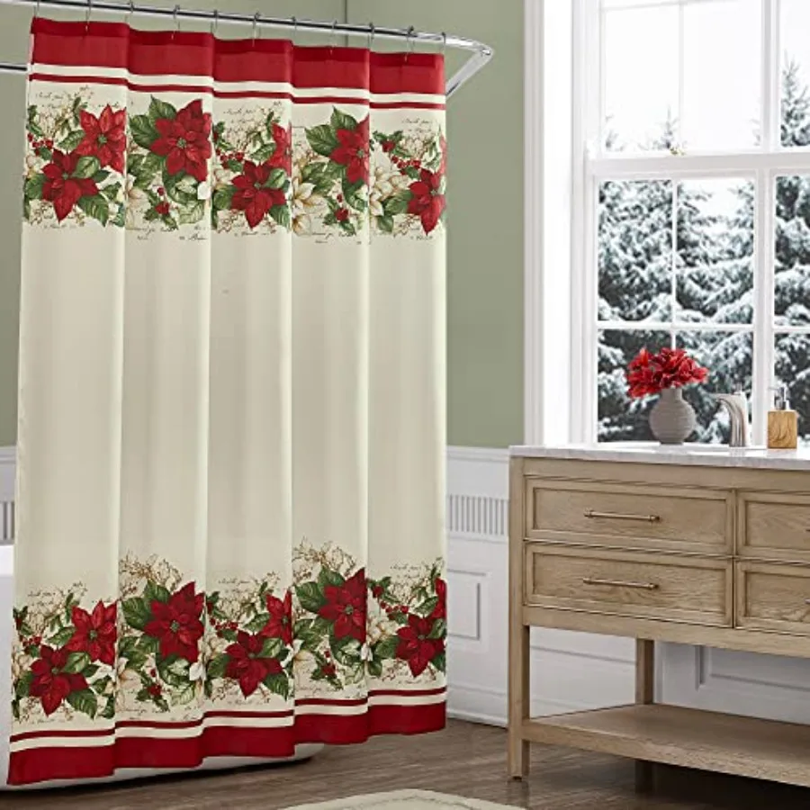 Тканевая занавеска для ванной комнаты Home Fashions с рождественским узором из красно-белых пуансеттий, 70 x 72 дюйма
Тканевая занавеска для ванной комнаты Home Fashions с рождественским узором из красно-белых пуансеттий, 70 x 72 дюйма