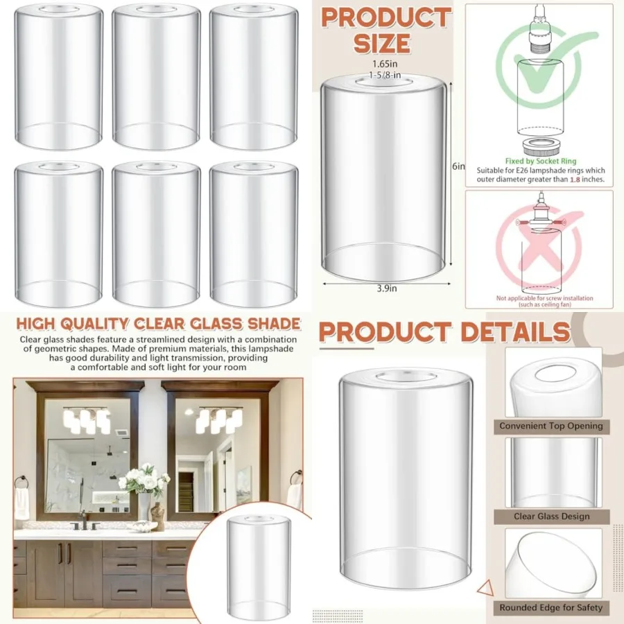 Pcs Glass Shade Replacements for Pendant Light Fixtures Glass Lamp Shade Cover, 1-5/ Inch Fitter E2 Base, 4"w x "h, Replacement
Pcs Glass Shade Replacements for Pendant Light Fixtures Glass Lamp Shade Cover, 1-5/ Inch Fitter E2 Base, 4"w x "h, Replacement
