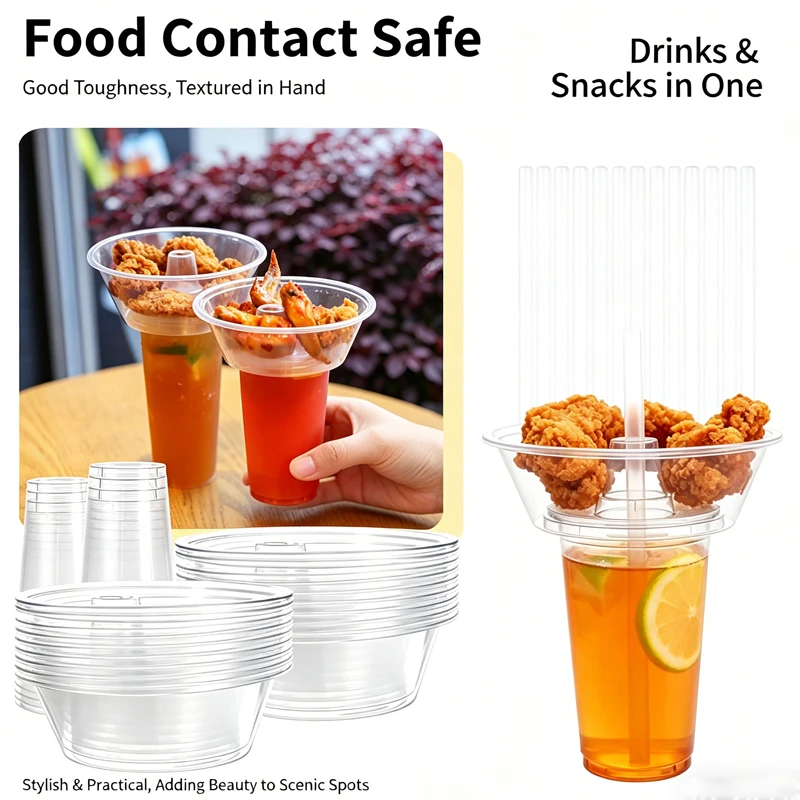25/50pcs 500ml 2-in-1 Snack and Drink Cup with Straws Clear Plastic Stadium Tumblers with Snack Bowl Lid Disposable Party Cups
25/50pcs 500ml 2-in-1 Snack and Drink Cup with Straws Clear Plastic Stadium Tumblers with Snack Bowl Lid Disposable Party Cups