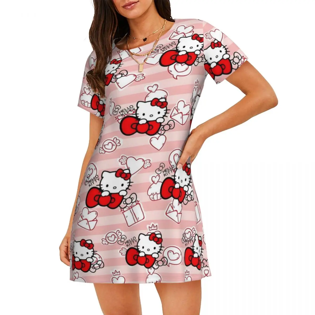 Custom Hello Kitty Short Sleeves Women Nightdress For Sleeping Womens Nightgown Cute Cat Dress Women Short Sleeve Nightgowns
Custom Hello Kitty Short Sleeves Women Nightdress For Sleeping Womens Nightgown Cute Cat Dress Women Short Sleeve Nightgowns