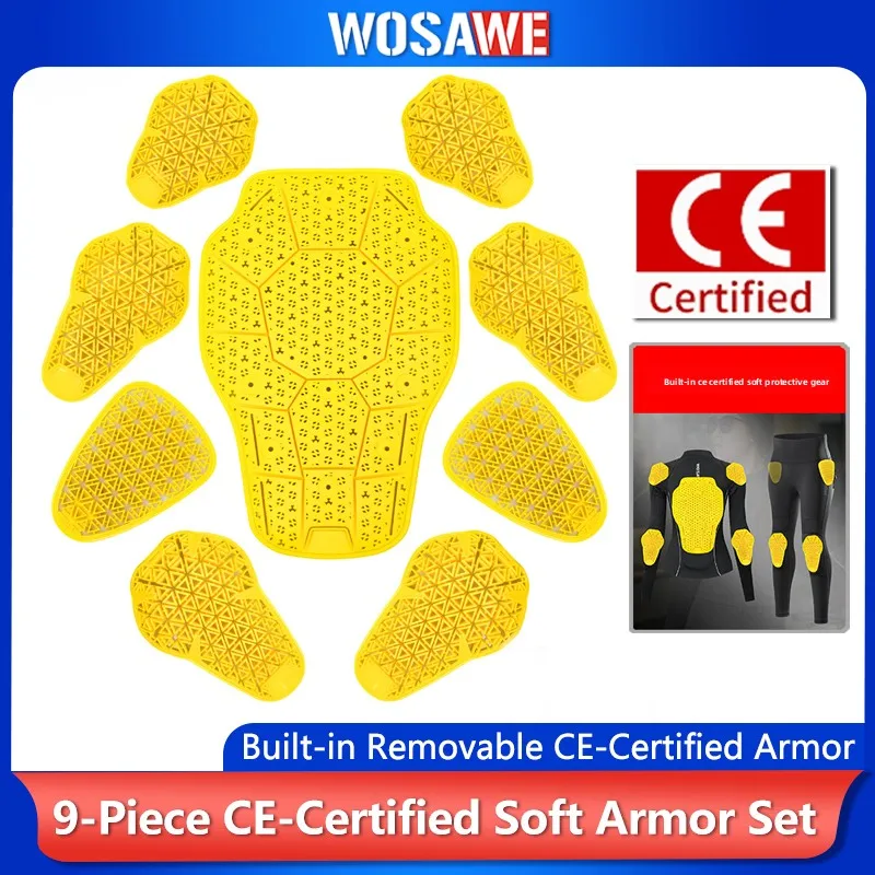 WOSAWE 9Pcs/set CE Authentication Motorcycle Jacket Protective Soft Armor Motobiker Racing Suits Protector Devices Internal Gear
WOSAWE 9Pcs/set CE Authentication Motorcycle Jacket Protective Soft Armor Motobiker Racing Suits Protector Devices Internal Gear