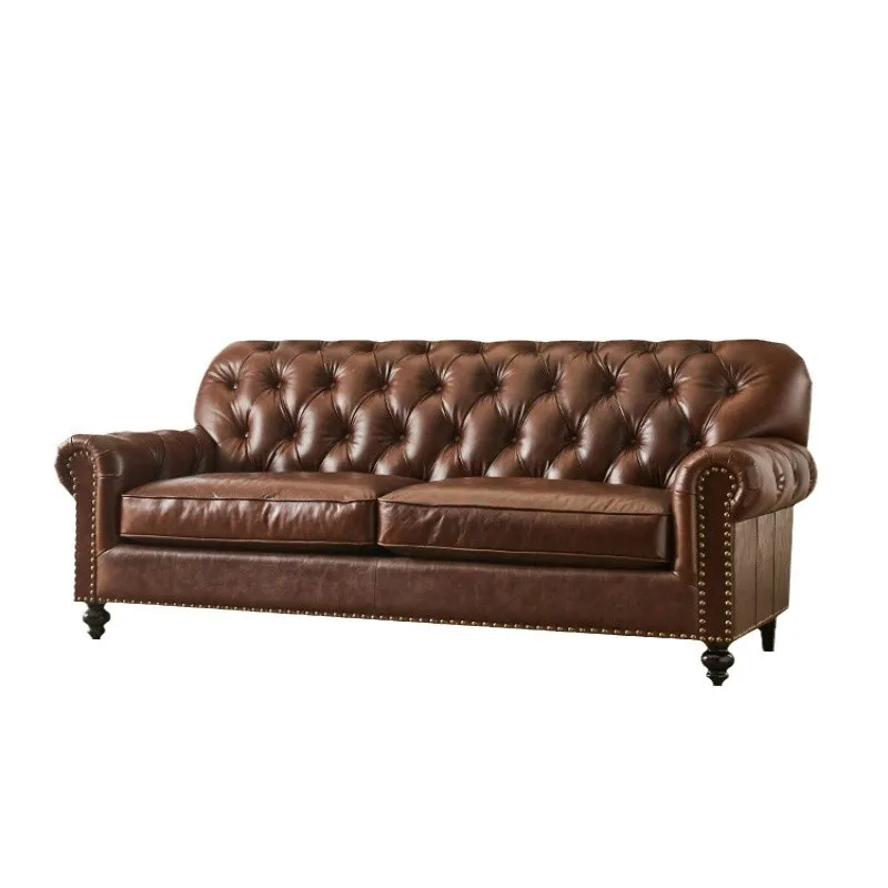 Retro high-end old hotel industrial style light luxury straight row retro living room combination sofa
Retro high-end old hotel industrial style light luxury straight row retro living room combination sofa