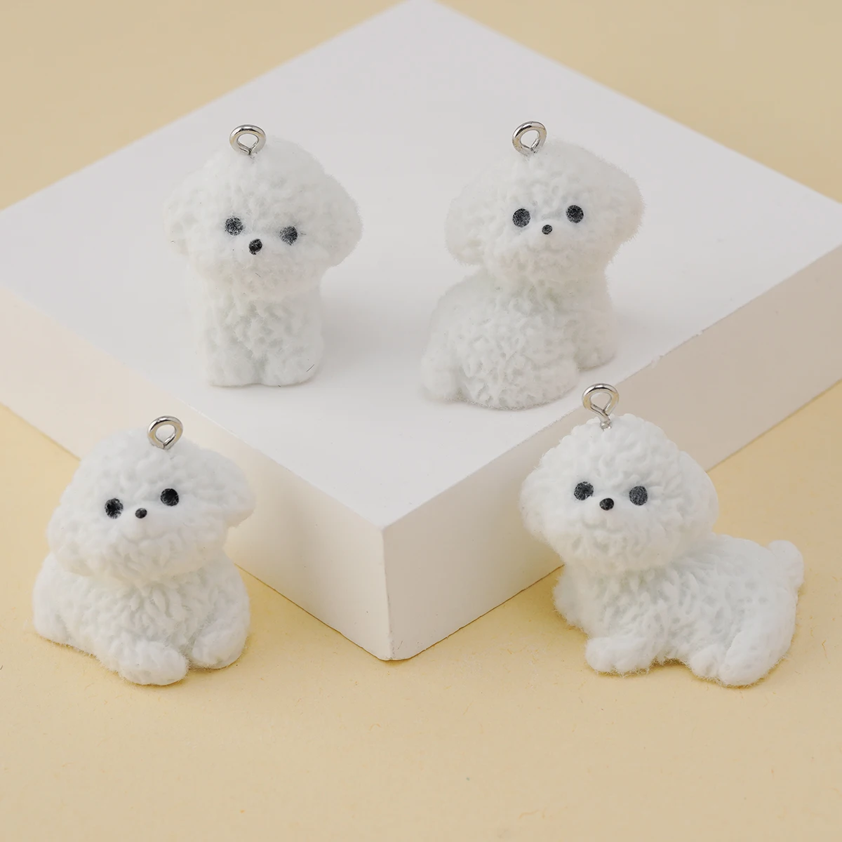 20pcs 3D Flocking Resin Dog Charms Cute Bichon Frise pendant for Keychain Earring DIY Crafts Jewelry make Accessories
20pcs 3D Flocking Resin Dog Charms Cute Bichon Frise pendant for Keychain Earring DIY Crafts Jewelry make Accessories