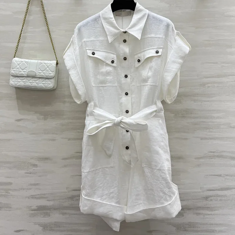 New Old Money Style 100% Linen White Jumpsuits Women Lapel Roll-up Short Sleeve Pockets Belt Loose Rompers 25807163
New Old Money Style 100% Linen White Jumpsuits Women Lapel Roll-up Short Sleeve Pockets Belt Loose Rompers 25807163