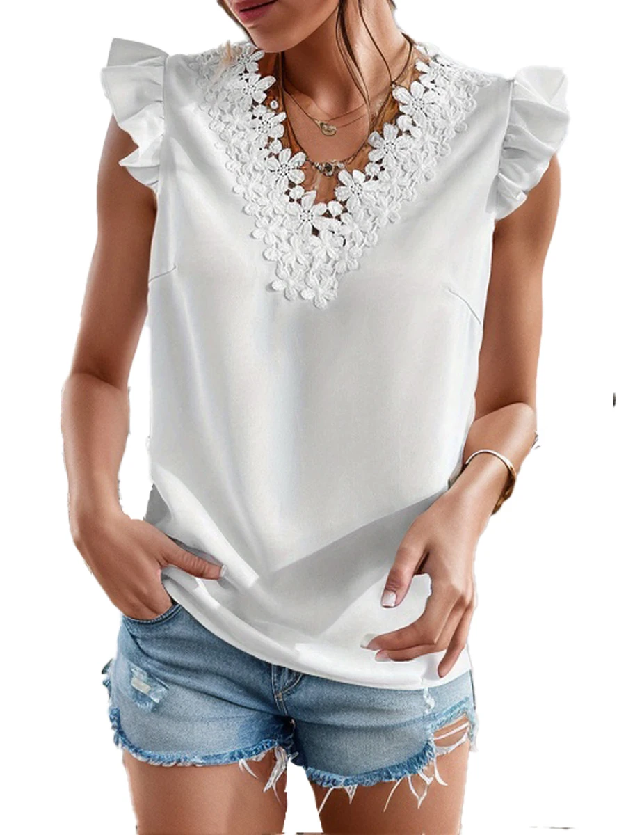 Lace Tank Top for Women Fuzzy Button up Top Ladies Fashion Lace Lace Shirt Tops Popular Short Sleeve Shirts Blouse Tunic
Lace Tank Top for Women Fuzzy Button up Top Ladies Fashion Lace Lace Shirt Tops Popular Short Sleeve Shirts Blouse Tunic