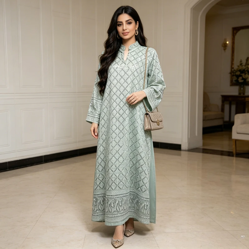 Eid Dress Women Abaya Sequins Muslim Party Long Dresses Kaftan Ramadan Party Vestidos Dubai Jalabiya Embroidery Arab Robe
Eid Dress Women Abaya Sequins Muslim Party Long Dresses Kaftan Ramadan Party Vestidos Dubai Jalabiya Embroidery Arab Robe
