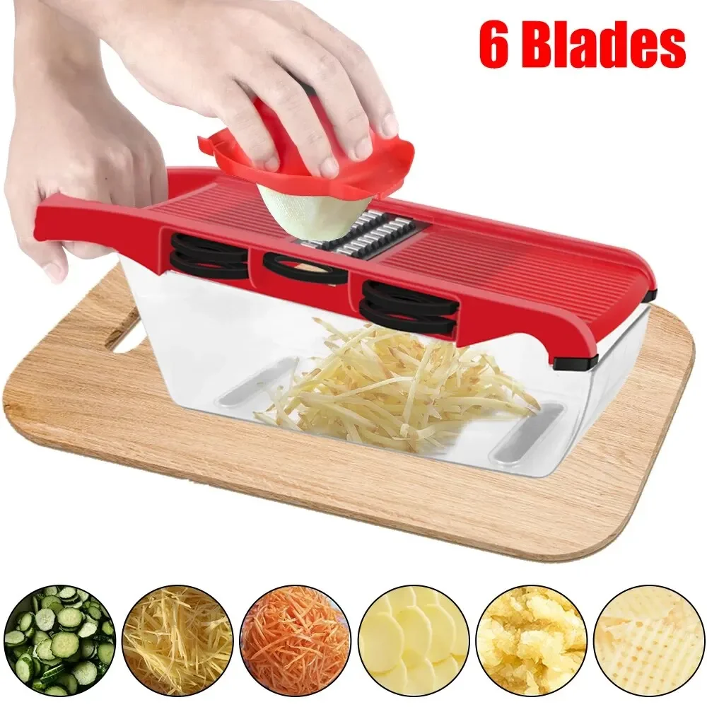 Multi- Vegetable Cutter Mandoline Slicer 6 Blades Grater Potato Peeler Kitchen Gadget Silicon mat Pelador Picador de verdura
Multi- Vegetable Cutter Mandoline Slicer 6 Blades Grater Potato Peeler Kitchen Gadget Silicon mat Pelador Picador de verdura