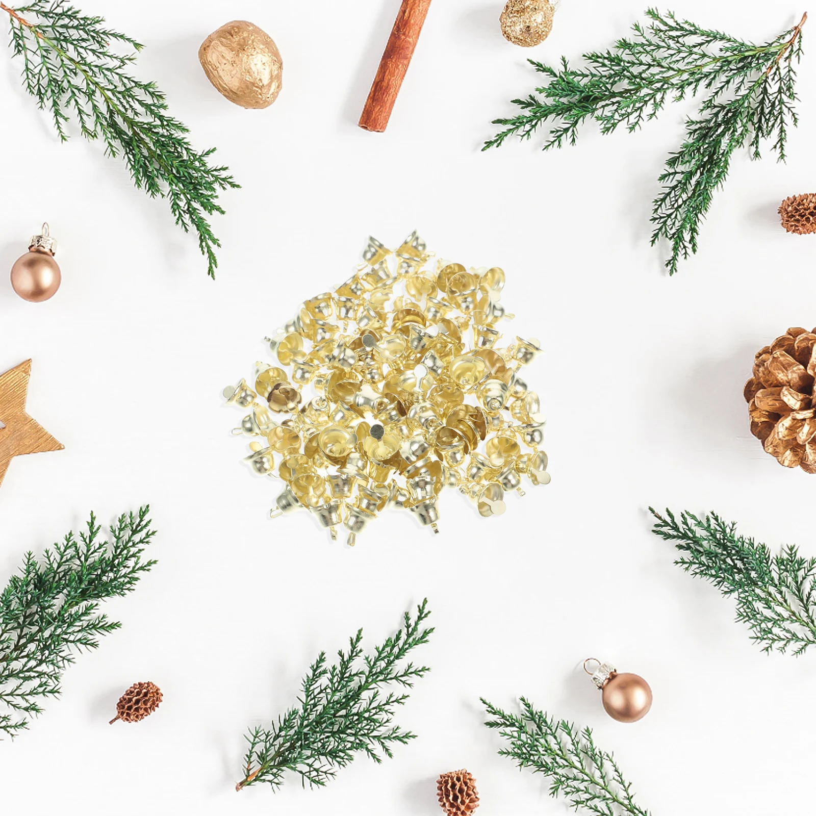100 Pcs Golden Bell Decoration Christmas Ornaments Tiny for Tree Pendant DIY Accessories Metal Gifts
100 Pcs Golden Bell Decoration Christmas Ornaments Tiny for Tree Pendant DIY Accessories Metal Gifts
