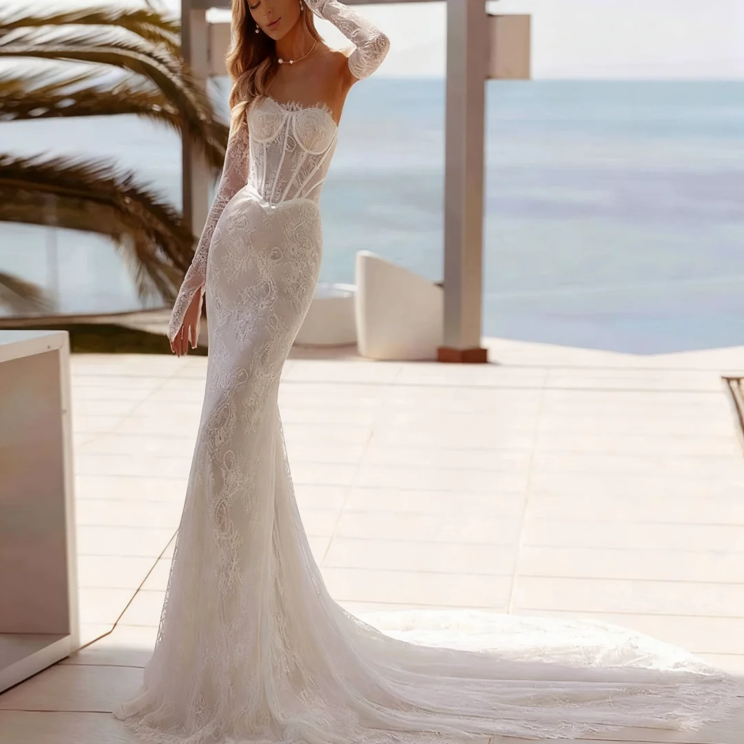 Свадебные платья в форме сердца по индивидуальному заказу для женщин с открытой спиной и аппликациями с расклешенными рукавами, вечерние платья для выпускного вечера невесты 
Свадебные платья в форме сердца по индивидуальному заказу для женщин с открытой спиной и аппликациями с расклешенными рукавами, вечерние платья для выпускного вечера невесты