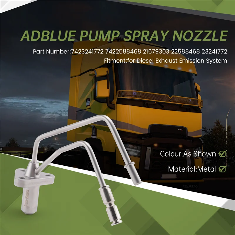 Форсунка распылителя насоса A66P-Adblue для дизельной выхлопной системы RENAULT VOLVO 21679303 23241772 7423241772 7422588468
Форсунка распылителя насоса A66P-Adblue для дизельной выхлопной системы RENAULT VOLVO 21679303 23241772 7423241772 7422588468