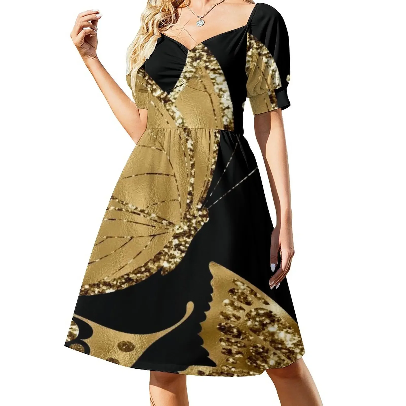 Goldenbutterfly Short-Sleeved Dress Long dress woman Women's skirt luxury woman party dress summer daily
Goldenbutterfly Short-Sleeved Dress Long dress woman Women's skirt luxury woman party dress summer daily