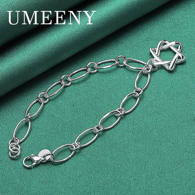 Fashion 925 Sterling Silver 8 Inch Exquisite Star Hollow Bracelet Women Wedding Party Simple Jewelry
Fashion 925 Sterling Silver 8 Inch Exquisite Star Hollow Bracelet Women Wedding Party Simple Jewelry