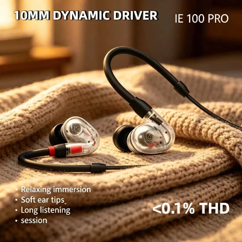 IE 100 PRO Professional In-ear Headphones Dynamic Driver High SPL 115dB Passive Noise Isolation Stage Studio Wired Clear
IE 100 PRO Professional In-ear Headphones Dynamic Driver High SPL 115dB Passive Noise Isolation Stage Studio Wired Clear