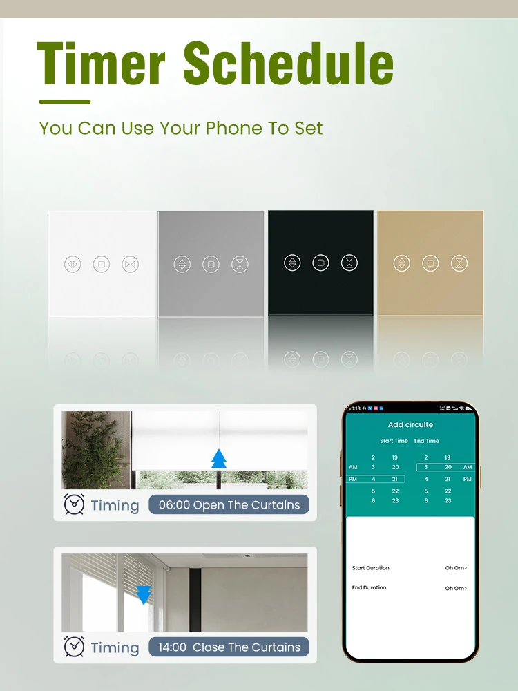 Умный переключатель американских штор ЕС Zigbee, работа с панелью из закаленного стекла Tuya Alexa Google, нужен Zigbee Hub Roller Blind
Умный переключатель американских штор ЕС Zigbee, работа с панелью из закаленного стекла Tuya Alexa Google, нужен Zigbee Hub Roller Blind