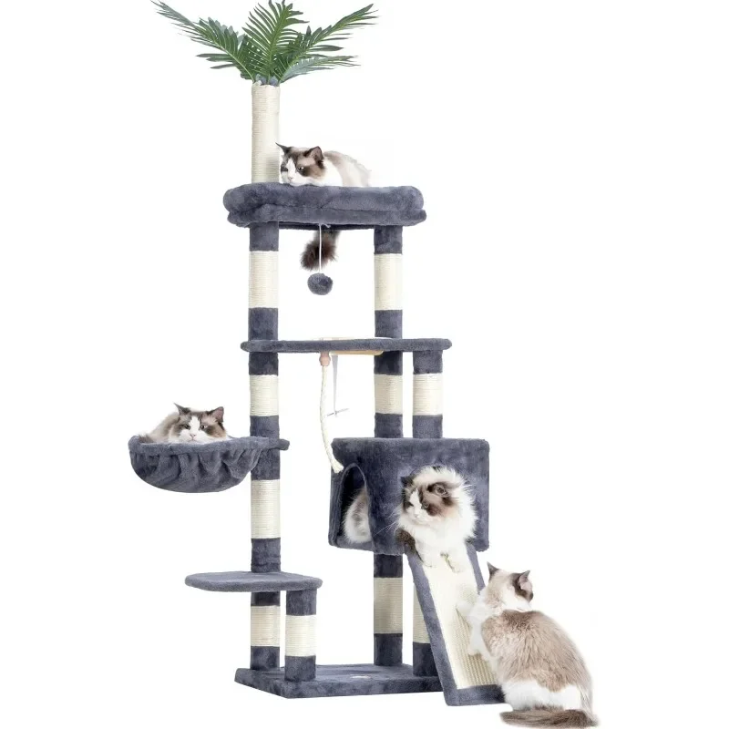 Cat Tree,Cat Tower for Indoor Cats, 65.4 inches Cat Condo with Perches, Basket, Feeding Bowl Station, Multi-Level Plush
Cat Tree,Cat Tower for Indoor Cats, 65.4 inches Cat Condo with Perches, Basket, Feeding Bowl Station, Multi-Level Plush