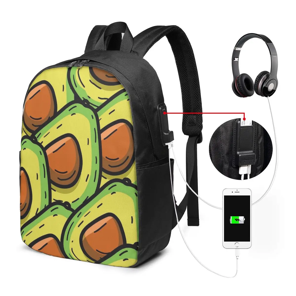 Vibrant Avocado Slice Pattern Backpack Travel Notebook Bag Computer College Student School Bag Laptop Shoulder Bags Men Women
Vibrant Avocado Slice Pattern Backpack Travel Notebook Bag Computer College Student School Bag Laptop Shoulder Bags Men Women