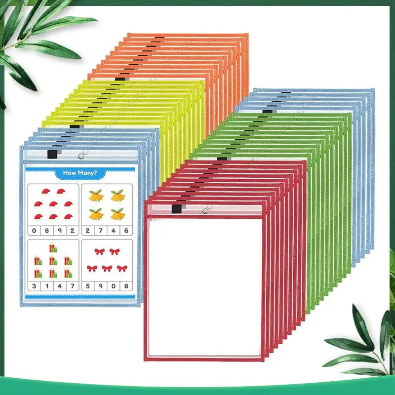 (NEW) 50 Pack Dry Erase Pocket Reusable Sleeves, 5 Different Colors Protective Sleeves For Teachers School Classroom Supplies
(NEW) 50 Pack Dry Erase Pocket Reusable Sleeves, 5 Different Colors Protective Sleeves For Teachers School Classroom Supplies