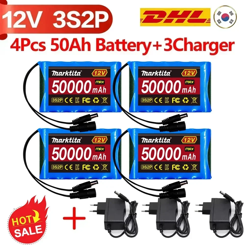 2025 12V 50000mah New Portable 3S2P 18650 Rechargeable Li-Ion lithium battery 12v For LED Lamp Light Backup Powe Etc+ Charger
2025 12V 50000mah New Portable 3S2P 18650 Rechargeable Li-Ion lithium battery 12v For LED Lamp Light Backup Powe Etc+ Charger