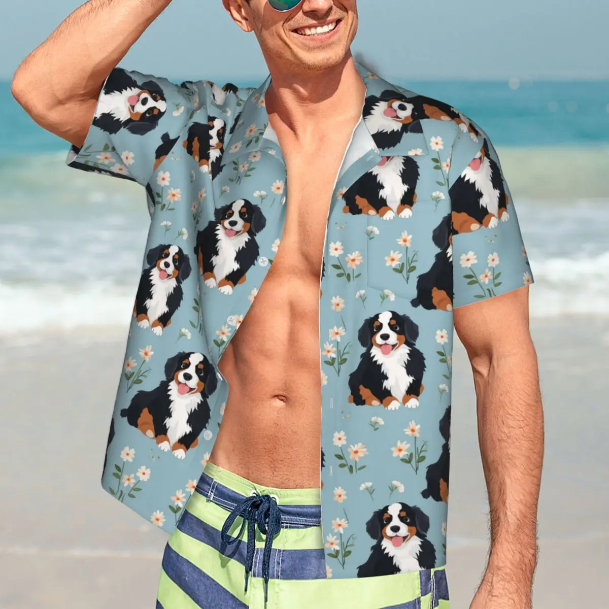 Cartoon Cute Bernese Mountain Dog Pattern Hawaiian Shirts Fashion Men Short Sleeve Shirt for Summer Beach Men's Lapel Tops
Cartoon Cute Bernese Mountain Dog Pattern Hawaiian Shirts Fashion Men Short Sleeve Shirt for Summer Beach Men's Lapel Tops