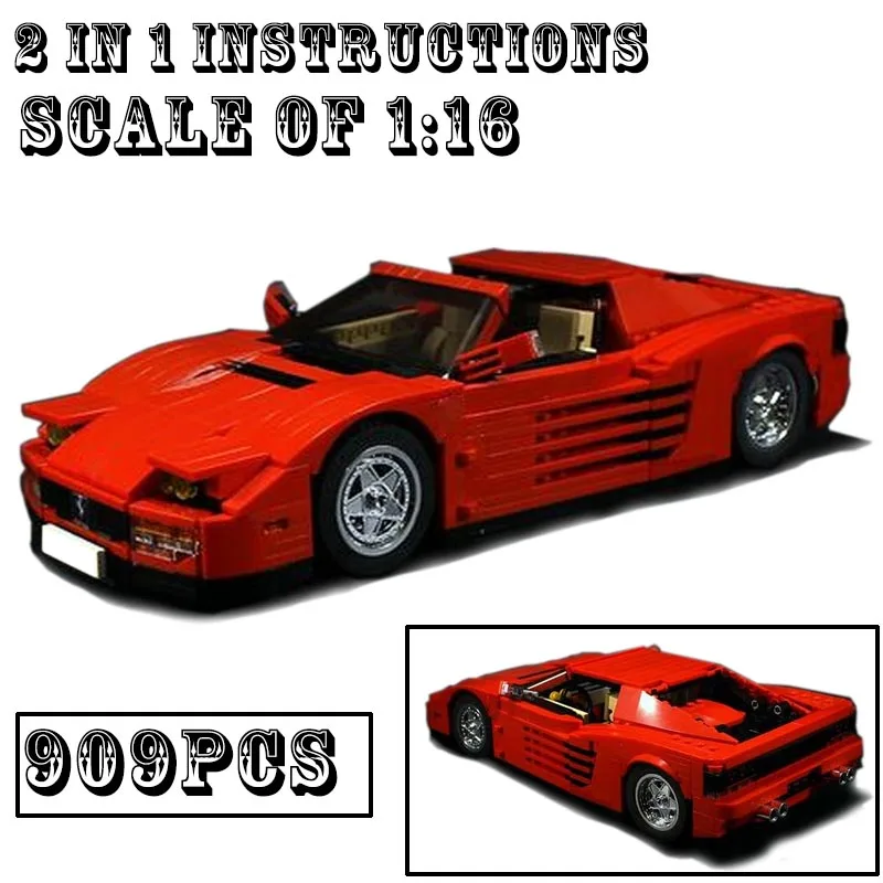 NEW In Stock Supercar Model Testarossa coupe and roadster 2 in 1 Fit MOC-24335 Building Blocks Bricks Kid Toy Christmas Gifts
NEW In Stock Supercar Model Testarossa coupe and roadster 2 in 1 Fit MOC-24335 Building Blocks Bricks Kid Toy Christmas Gifts