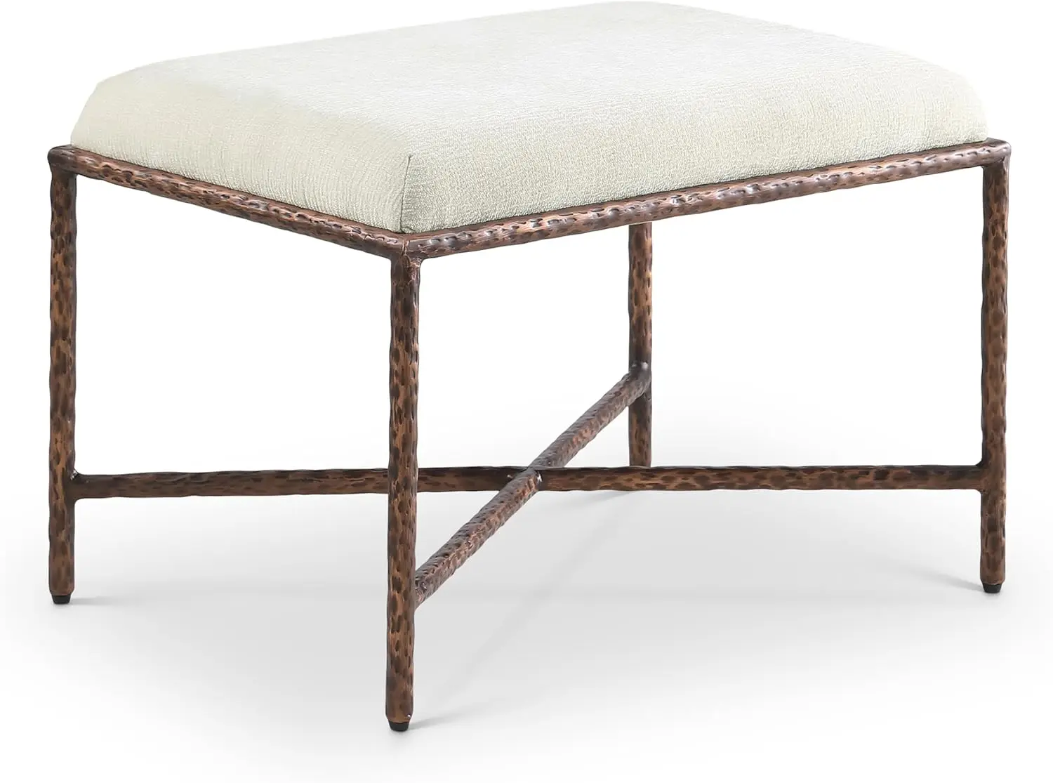 Modern Bench in Soft Cream Chenille, Brushed Bronze Legs, 25' W x 18' D x 18' H
Modern Bench in Soft Cream Chenille, Brushed Bronze Legs, 25' W x 18' D x 18' H