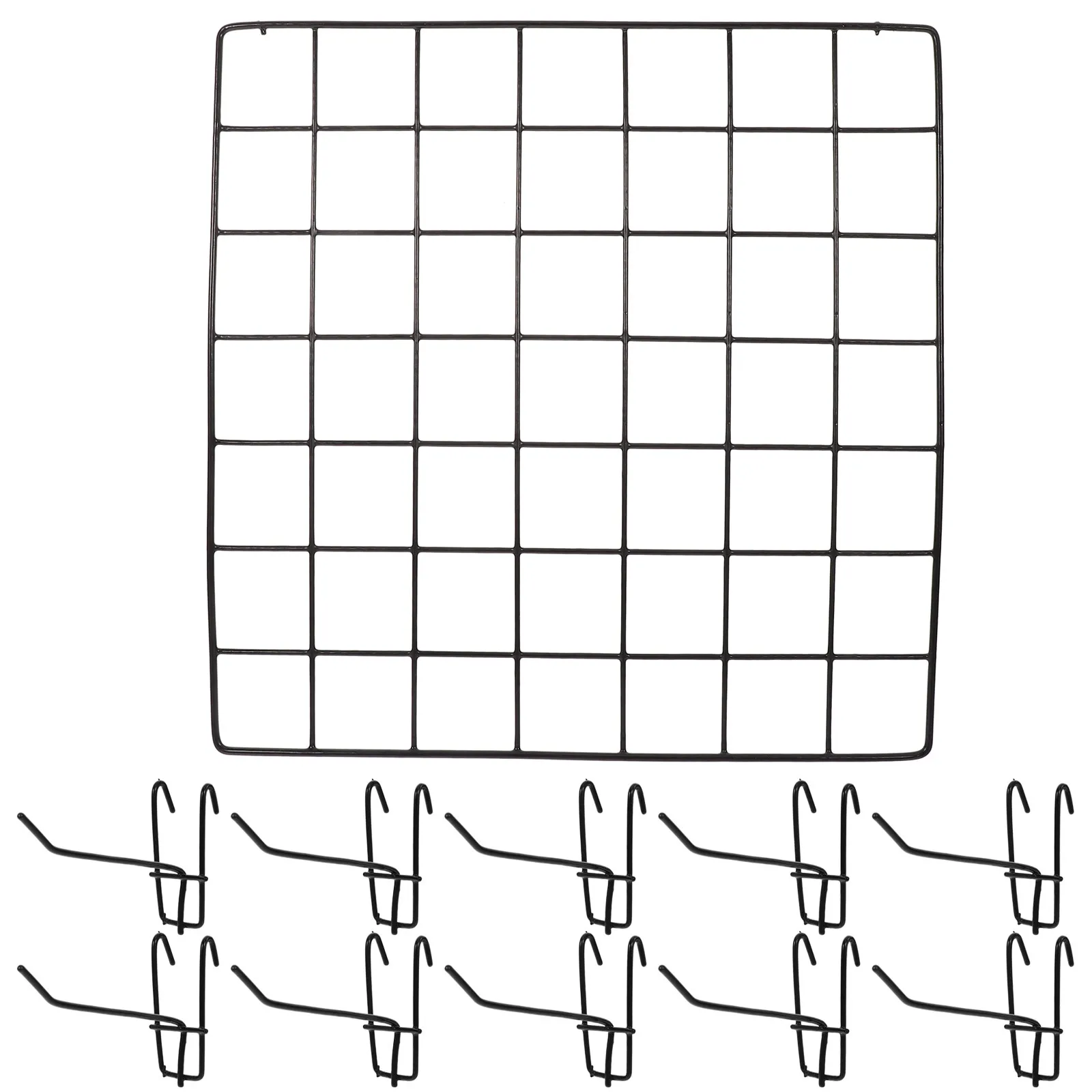 10Pcs Black Wire Grid Wall Panel 35x35cm Nail Hooks Multipurpose Storage Organizer for Home Office Retail Photo Display Holder
10Pcs Black Wire Grid Wall Panel 35x35cm Nail Hooks Multipurpose Storage Organizer for Home Office Retail Photo Display Holder
