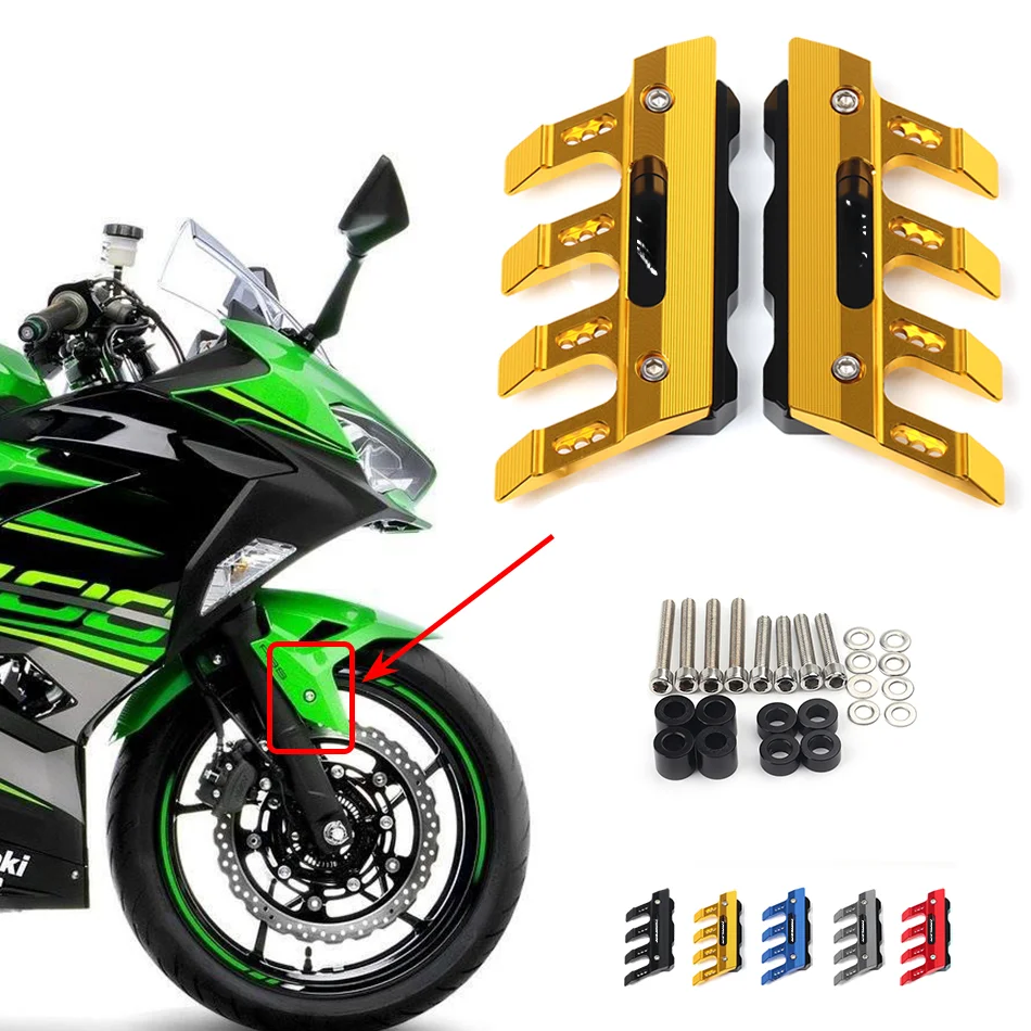 Для Kawasaki Ninja 650 400 GTR1400 мотоциклетный брызговик, защита передней вилки, защитный блок, переднее крыло, ползунок, аксессуары
Для Kawasaki Ninja 650 400 GTR1400 мотоциклетный брызговик, защита передней вилки, защитный блок, переднее крыло, ползунок, аксессуары
