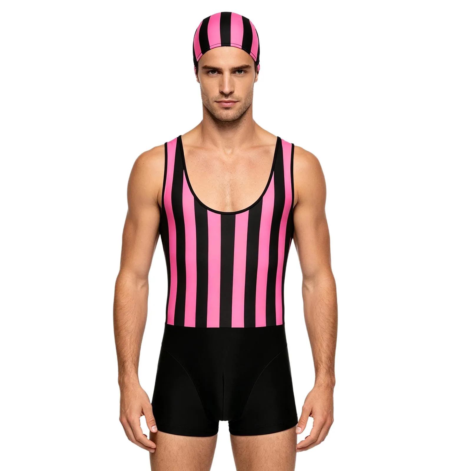 Men Striped One Shoulder Swimwear Thongs Quick-dry Mankini One Piece Bathing Suit Sunbathing Swimsuit Fitness Gym Sports Costume
Men Striped One Shoulder Swimwear Thongs Quick-dry Mankini One Piece Bathing Suit Sunbathing Swimsuit Fitness Gym Sports Costume