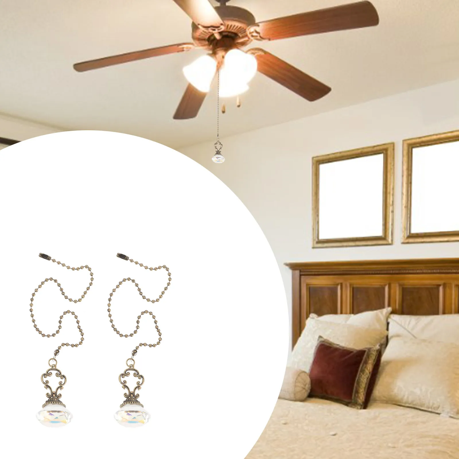 2Pcs Crystal Pendant Ceiling Fan Pull Chain Adjustable Length Bedside Lamp Beaded Decorative Chain Extension Bedside Lamp Chains
2Pcs Crystal Pendant Ceiling Fan Pull Chain Adjustable Length Bedside Lamp Beaded Decorative Chain Extension Bedside Lamp Chains