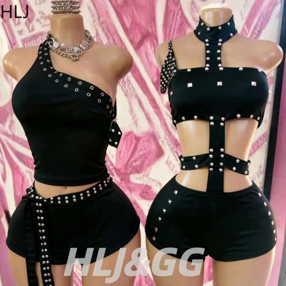 HLJ Y2K Sexy Rivet Patchwork 2 Pieces Set for Woman Halter Irregular Hollow-out Crop Top and Shorts Female Streetwear Clothing
HLJ Y2K Sexy Rivet Patchwork 2 Pieces Set for Woman Halter Irregular Hollow-out Crop Top and Shorts Female Streetwear Clothing