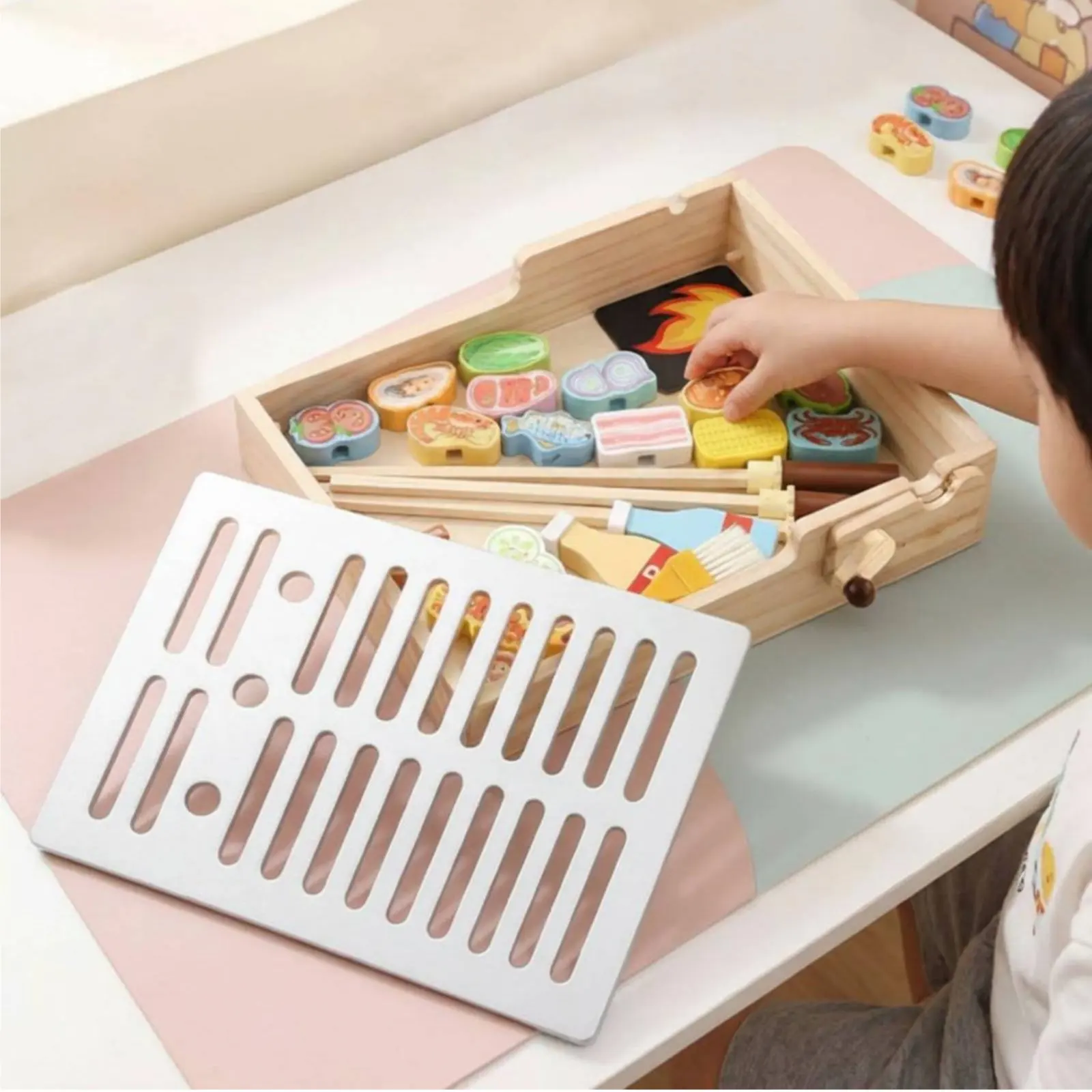 Wooden Barbecue Playset Fine Movement Skills Toy Barbecue Grill Wooden Grill Toy Educational Polished Edges for Home
Wooden Barbecue Playset Fine Movement Skills Toy Barbecue Grill Wooden Grill Toy Educational Polished Edges for Home