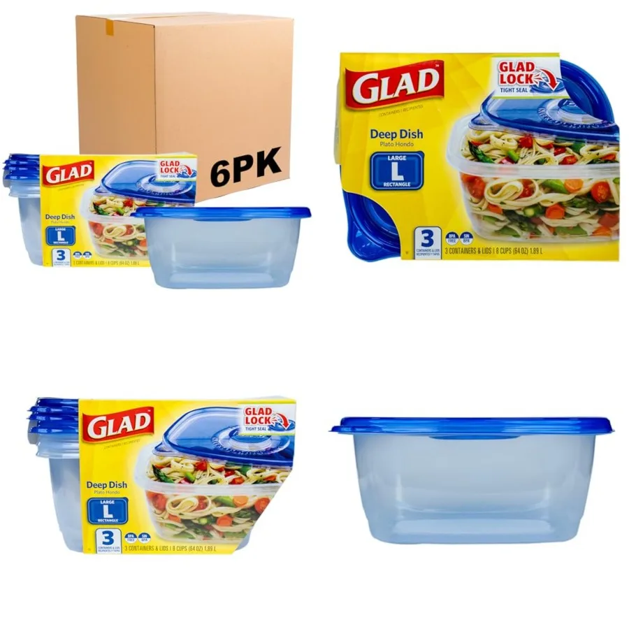 Ware Deep Dish Food Storage Containers with Lids, Large BPA Free Plastic for Soups Salads and Meal Prep, Lock Tight Seal, Micro
Ware Deep Dish Food Storage Containers with Lids, Large BPA Free Plastic for Soups Salads and Meal Prep, Lock Tight Seal, Micro
