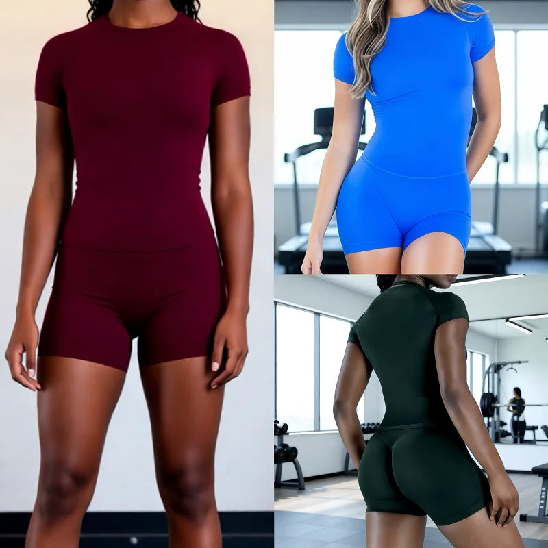 Ударные спортивные комплекты из 2 предметов, женский бесшовный вязаный топ для йоги с короткими рукавами, комплект для фитнеса, спортивные короткие леггинсы для бега, костюм
Ударные спортивные комплекты из 2 предметов, женский бесшовный вязаный топ для йоги с короткими рукавами, комплект для фитнеса, спортивные короткие леггинсы для бега, костюм