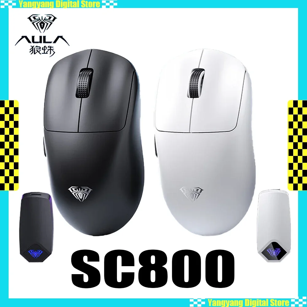 AULA SC800 Wireless Mouse PAW3395 Long Battery 2.4G Dual Mode E-sports Gaming Mouse Low Delay Lightweight PC Gamer Accessories
AULA SC800 Wireless Mouse PAW3395 Long Battery 2.4G Dual Mode E-sports Gaming Mouse Low Delay Lightweight PC Gamer Accessories