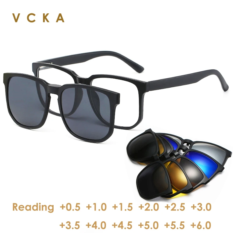 VCKA Retro 5+1 Polarized Reading Sunglasses Eyeglasses Big Frame Men Women Clip Magnet Set Mirror Glasses +0.5 TO +6.0
VCKA Retro 5+1 Polarized Reading Sunglasses Eyeglasses Big Frame Men Women Clip Magnet Set Mirror Glasses +0.5 TO +6.0