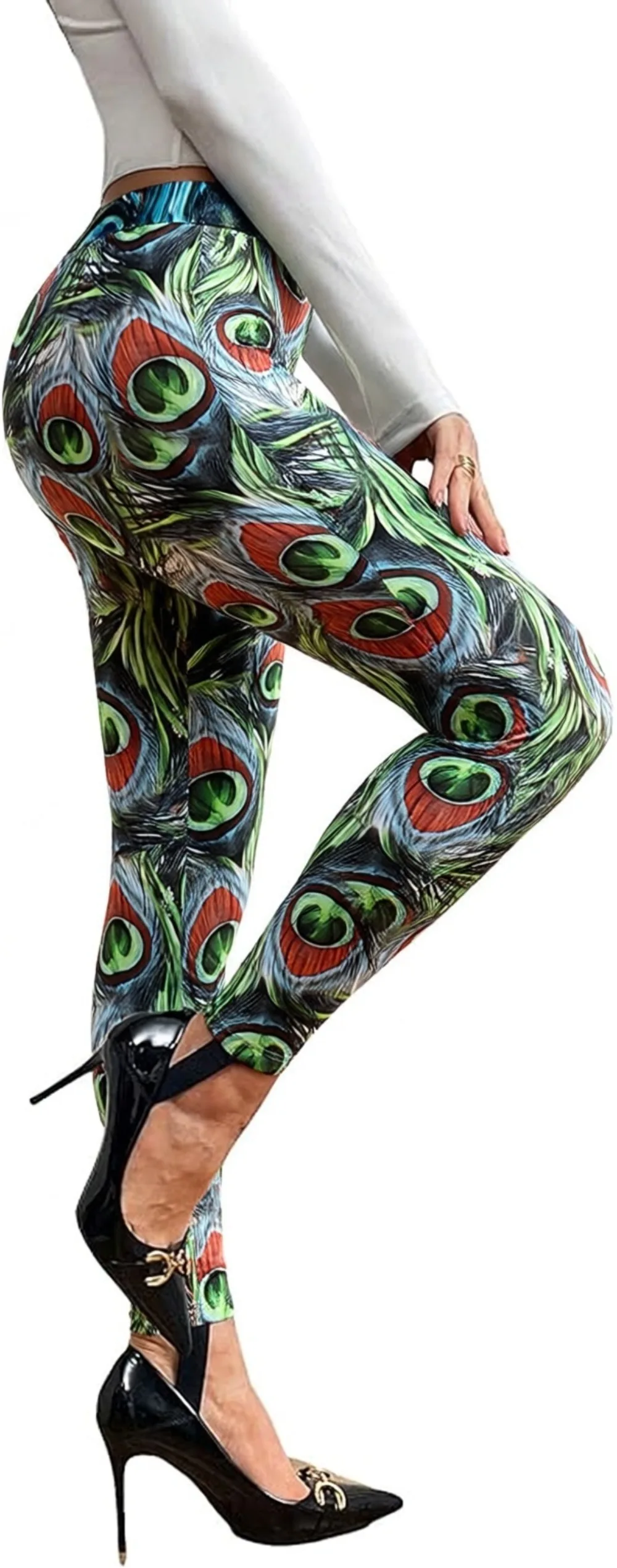 Peacock Eye Printed White Gray Sexy Women's Leggings Sports Women's Digital Animal Printed Elastic Tights Legging
Peacock Eye Printed White Gray Sexy Women's Leggings Sports Women's Digital Animal Printed Elastic Tights Legging