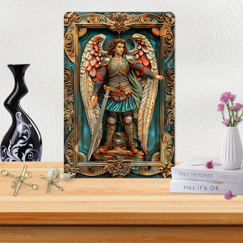 Archangel Michael Aluminum Wall Pediment - Durable Metal Sign 8"x12" for Home & Outdoor, Feather-Free, Transverse Orientation
Archangel Michael Aluminum Wall Pediment - Durable Metal Sign 8"x12" for Home & Outdoor, Feather-Free, Transverse Orientation