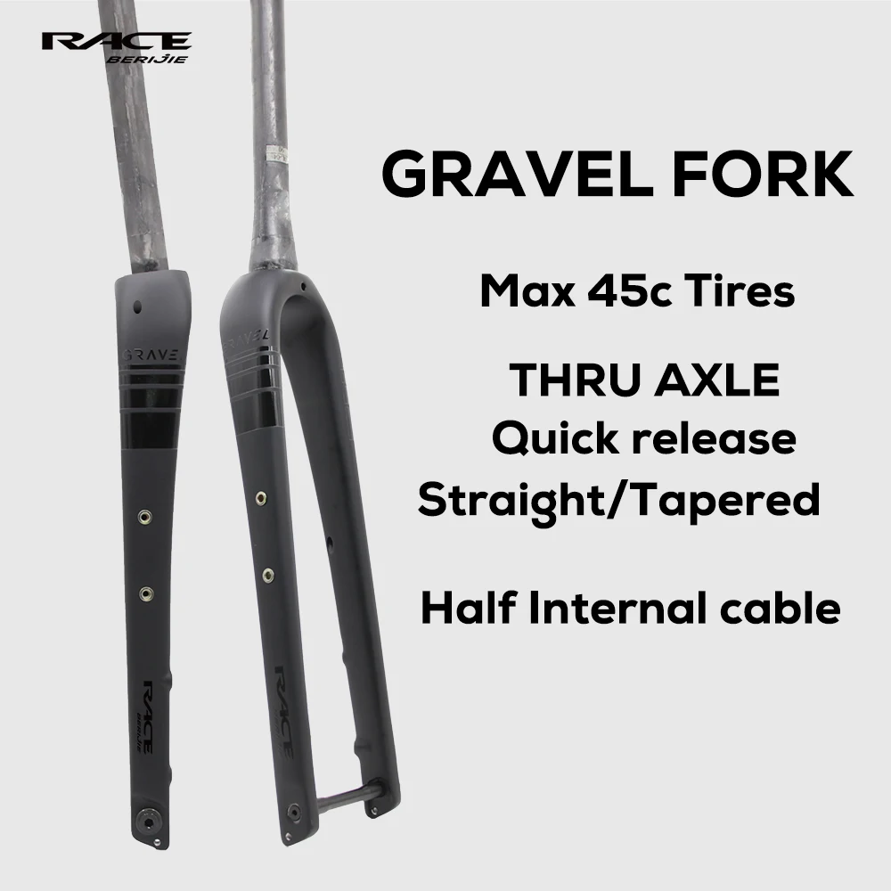 RACE T1000 Carbon Fiber Gravel Front Fork,Half Internal Cable,Straight/Tapered Tube,Max Tire 700C x 45C,Thru Axle 12x100mm Or QR
RACE T1000 Carbon Fiber Gravel Front Fork,Half Internal Cable,Straight/Tapered Tube,Max Tire 700C x 45C,Thru Axle 12x100mm Or QR