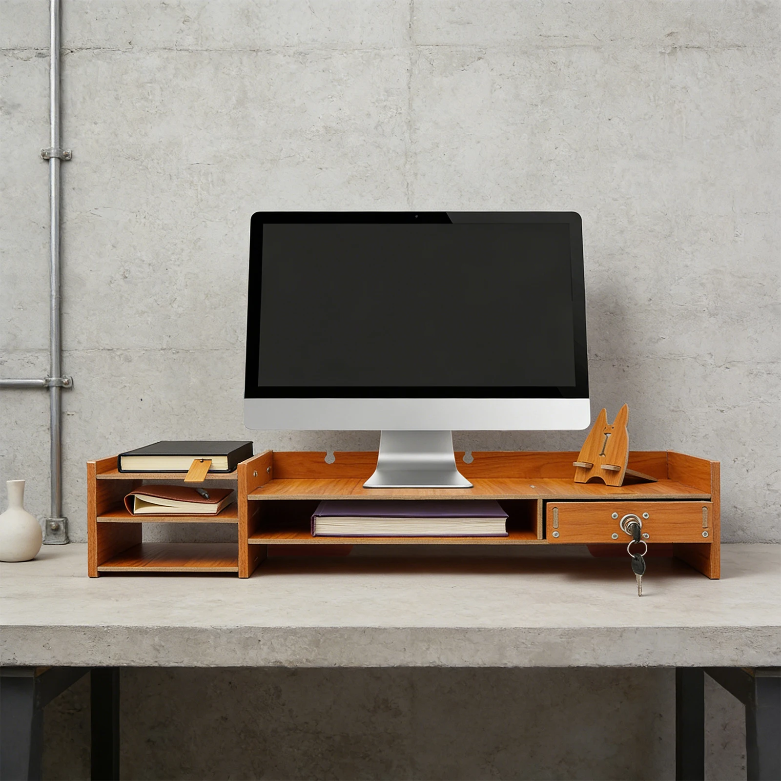 MDF Ergonomic Monitor Riser Lockable Desk Organizer Storage Stand with Drawer for Home Office Supplies
MDF Ergonomic Monitor Riser Lockable Desk Organizer Storage Stand with Drawer for Home Office Supplies