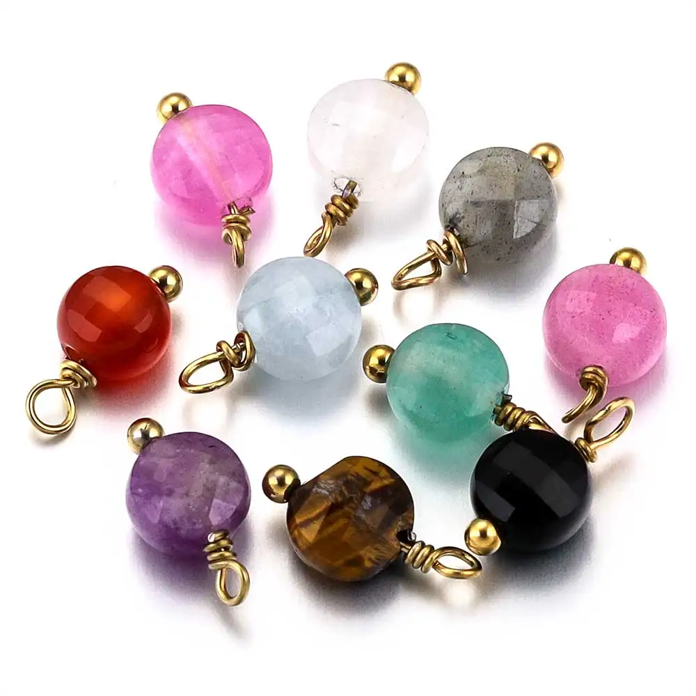10pcs Stainless Steel Round Natural Stone Pendants for DIY Earrings Necklace Charm Parts Material Jewelry Making Supplies Bulk
10pcs Stainless Steel Round Natural Stone Pendants for DIY Earrings Necklace Charm Parts Material Jewelry Making Supplies Bulk