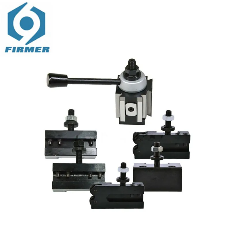 250-400 Wedge Type Quick Change Tool Post Set GIB Tool Post Set Piston Type Post Tool Holder 1 Knife Holder 5 Knife Clamps
250-400 Wedge Type Quick Change Tool Post Set GIB Tool Post Set Piston Type Post Tool Holder 1 Knife Holder 5 Knife Clamps