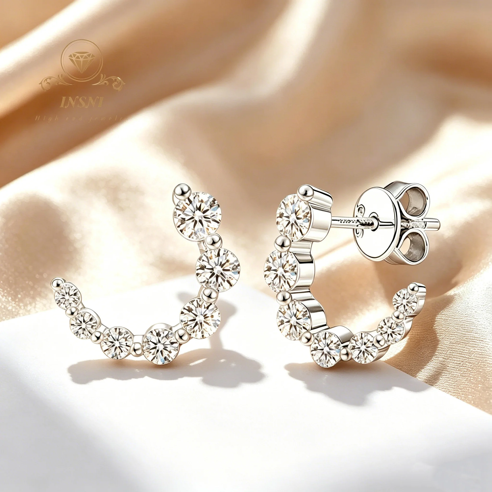Moissanite Stud Earrings S925 Sterling Silver Full Diamond C Stud Earrings Simple Fashion Letter Earrings Affordable Jewelry
Moissanite Stud Earrings S925 Sterling Silver Full Diamond C Stud Earrings Simple Fashion Letter Earrings Affordable Jewelry