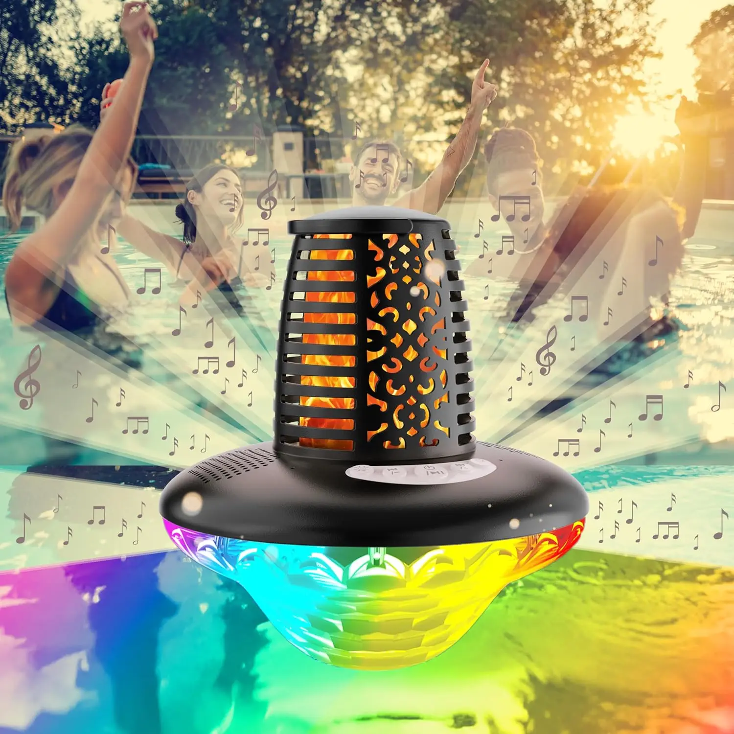 Floating Bluetooth Pool Speaker with Lights, IP68 Waterproof, 10W Bass, TWS Stereo, RGB LED, 85ft Range
Floating Bluetooth Pool Speaker with Lights, IP68 Waterproof, 10W Bass, TWS Stereo, RGB LED, 85ft Range