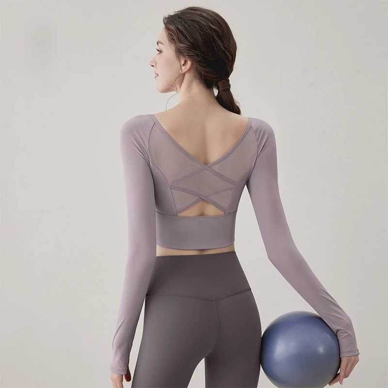 2025 Womens Long Sleeve Mesh Back Yoga Top with Built in Bra Breathable Slim Fit Pilates Workout Shirt Yoga Tops Women
2025 Womens Long Sleeve Mesh Back Yoga Top with Built in Bra Breathable Slim Fit Pilates Workout Shirt Yoga Tops Women