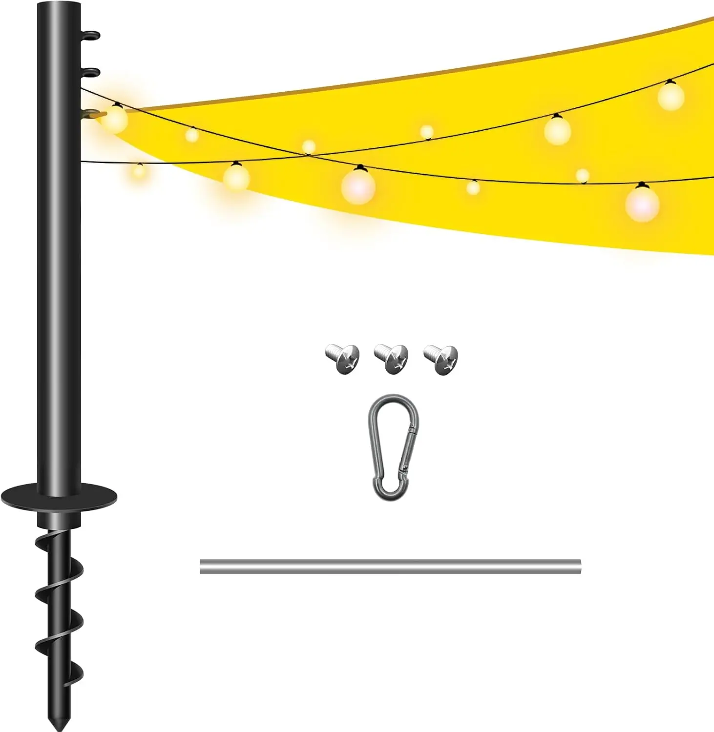 Теневой парус, 2 полюса, 9 футов, уличный теневой парус, опорный тент, навес, комплект сверхмощных металлических столбов 
Теневой парус, 2 полюса, 9 футов, уличный теневой парус, опорный тент, навес, комплект сверхмощных металлических столбов